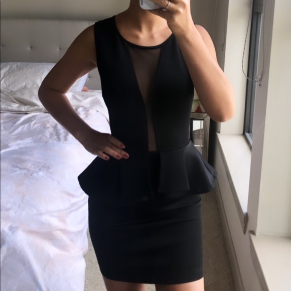 Black Peplum Dress - Picture 3 of 5